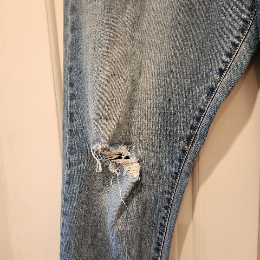 Vintage America Button Fly Jeans Women’s Size 32 Distressed Fringe Cuff Convert - Picture 14 of 16